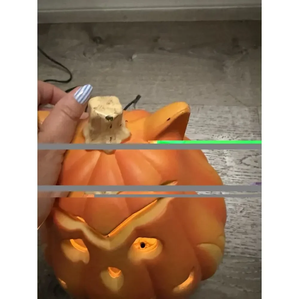 RARE 9.5” Halloween Plastic Blow Mold Owl Jack 'O Lantern - Tested & WORKS